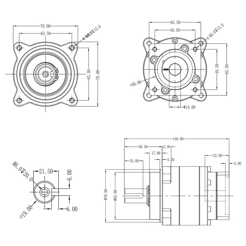 Load image into Gallery viewer, PR078-010902 400W motor reduction ratio 1:9 injection molding robot planetary reducer, 1 Pack(Direct Factory Sale)