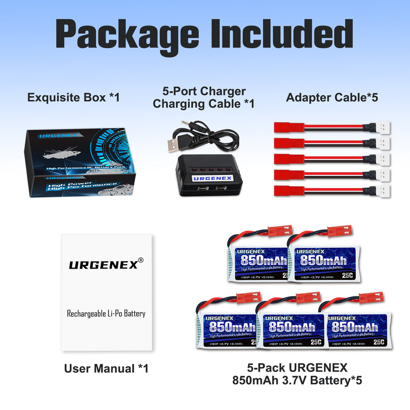 Load image into Gallery viewer, 3.7V 25C RC Drone Battery 850mah with JST Plug Fit for Sky Viper, Syma and Holy Stone