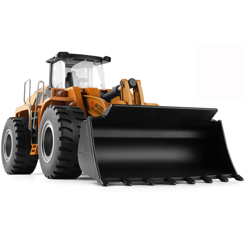 Load image into Gallery viewer, WLtoys RC Bulldozer 1:14 Scale High Simulation 2.4G Independent Control Analog Hydraulic Telescopic Design with Light and Sound