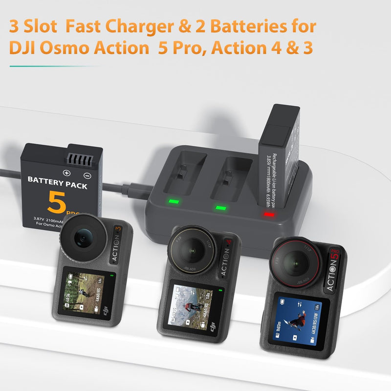 Load image into Gallery viewer, 3.87V Osmo Action 5 Pro Battery 2100mAh Replacement Battery Compatible with DJI Osmo Action 3/4/5 Pro Camera Batteries Accessories ,1pcs