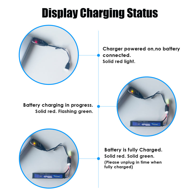 Load image into Gallery viewer, URGENEX Airsoft Battery 11.1V 1500mAh 35C High Discharge Rate Lipo Battery Pack with Mini Tamiya Plug Rechargeable 3S Lipo Battery for Airsoft Model Guns