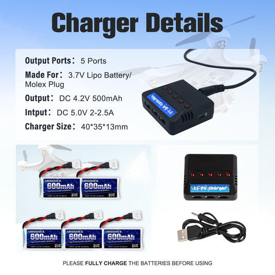 3.7V Lipo Battery 600mah RC Drone Battery for Syma RC Drone