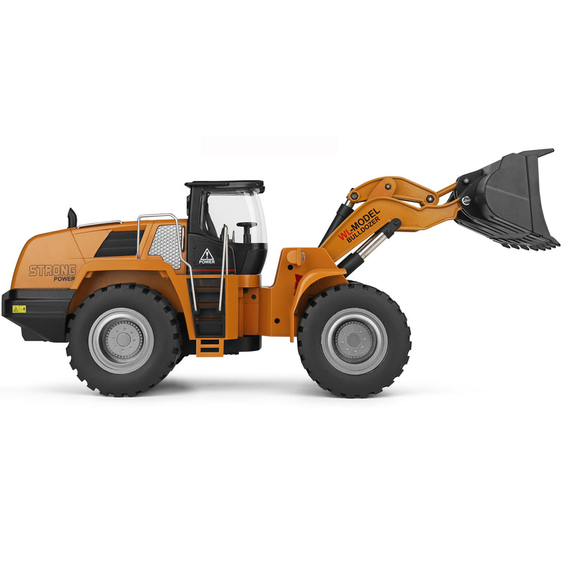 Load image into Gallery viewer, WLtoys RC Bulldozer 1:14 Scale High Simulation 2.4G Independent Control Analog Hydraulic Telescopic Design with Light and Sound