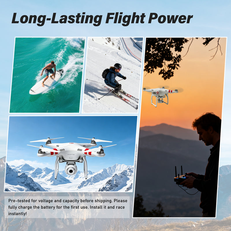Load image into Gallery viewer, Phantom 2 Intelligent Flight Battery 11.1V 6000mAh High Capacity Replacement Battery Compatible with DJI Phantom 2 / Phantom 2 Vision /Vision + Drone, Up to 30Mins Max Flight Time