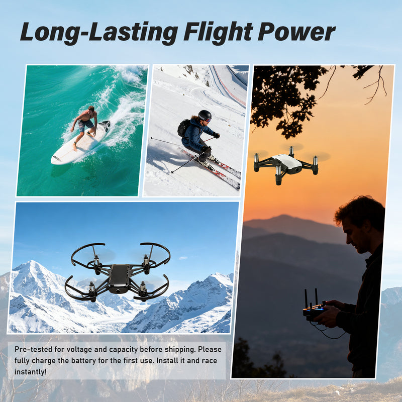 Load image into Gallery viewer, Tello Intelligent Flight Battery 3.8V 1100mAh High Voltage Replacement Battery Compatible with DJI DJI Ryze Tello/Tello EDU RC Quadcopter Drone, Up to 13 Mins Flight Time