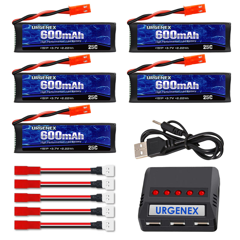 Load image into Gallery viewer, URGENEX 3.7V 600mAh RC Drone Battery with JST Plug for UDI