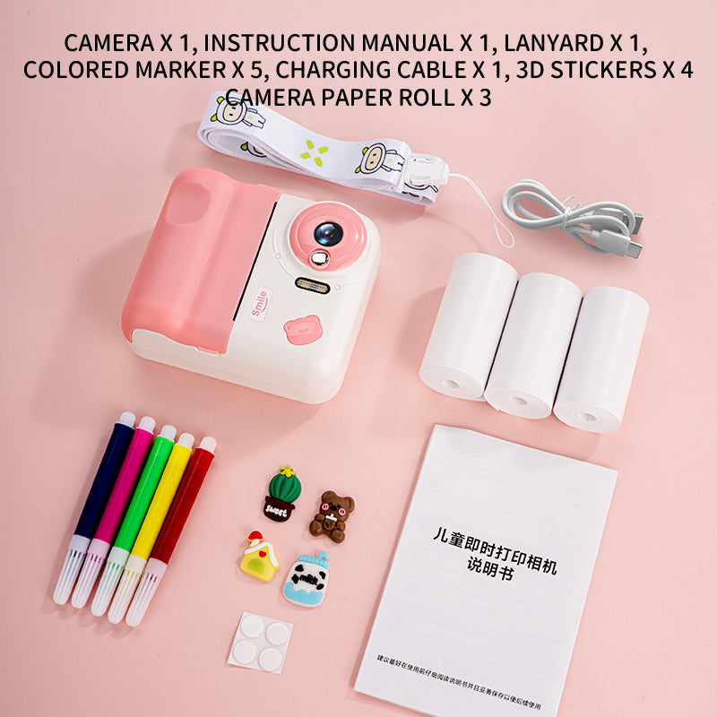 Load image into Gallery viewer, Kids Instant Print Camera - 1200W HD Dual Lens Selfie Camera with 2.4" Screen & 10x Zoom, Zero Ink Thermal Printer, Digital Video Camera Toy for Boys & Girls Birthday Gift
