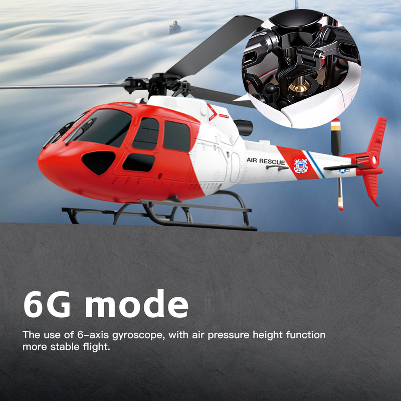 Load image into Gallery viewer, K150 AS350 Squirrel RC Helicopter 4 Channel Flybarless Aileronless Helicopter, One Key Takeoff Landing Beginner RC Helicopter