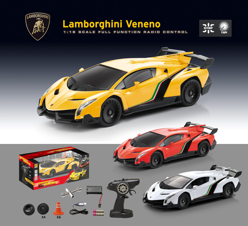 Load image into Gallery viewer, 1:18 Scale Full Fuction Radio Control Lamborghini Huracán STO RC Car – , Function, Brushed motor,2.4GHz Remote, LED Lights