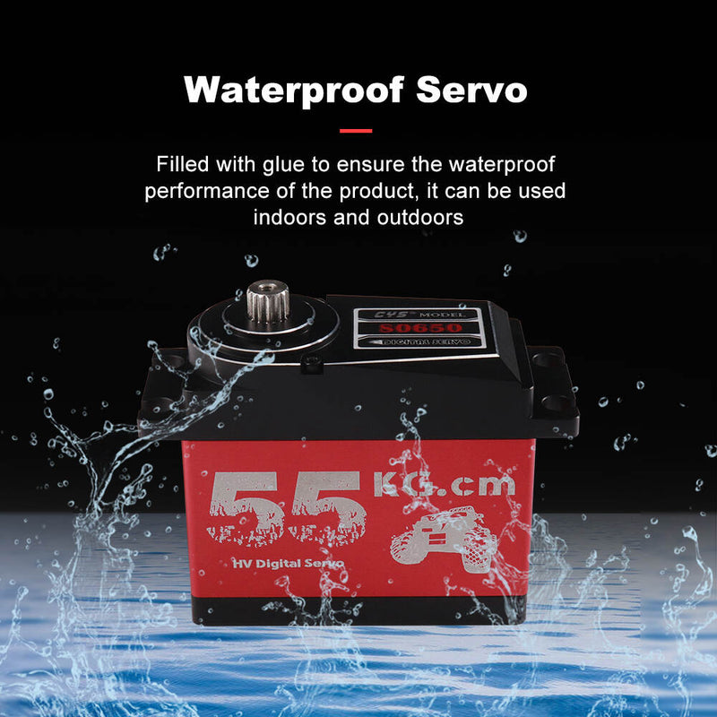 Load image into Gallery viewer, S0650 1:5 RC Car Servo, Hight Performance, 55KG High Torque, Waterproof with Alloy Case & Iron Core Motor 1 Pack(Direct Factory Sale)