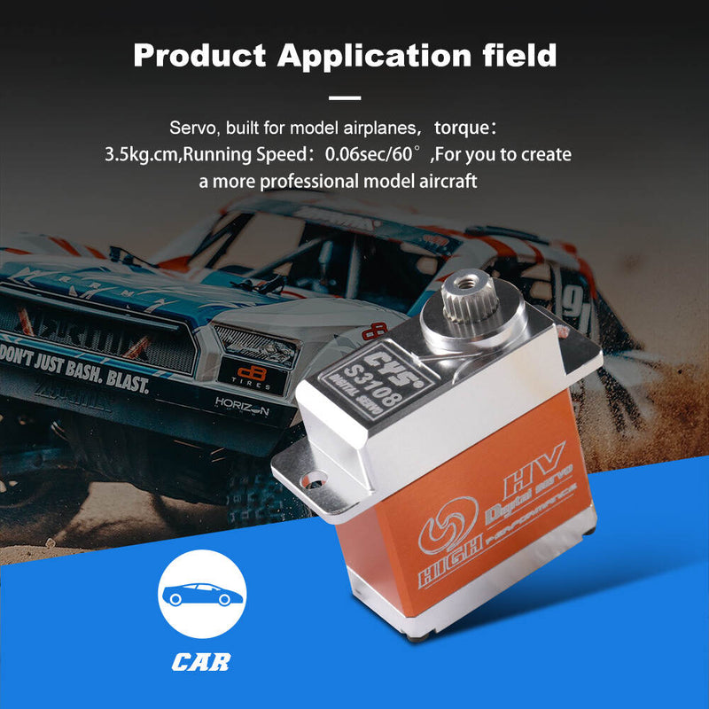 Load image into Gallery viewer, S3108 450 Helicopter Servo with 4µs Dead Band, Compact 23x12x28.5mm & 180mm Connector Wire,1 Pack(Direct Factory Sale)