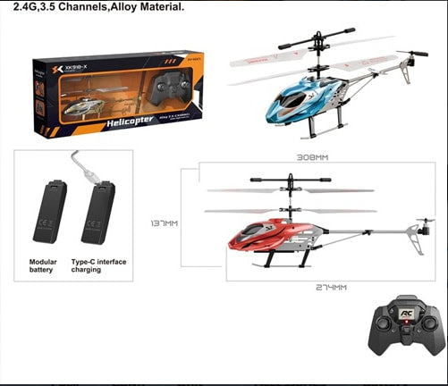 Load image into Gallery viewer, XK918X RC Helicopter, 2.4G 3.5CH Alloy Frame Aircraft with One-Key Take-off/Landing, 15 Mins Flight Time, Gyro Stabilized & LED Lights