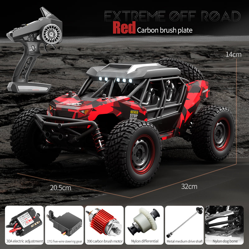 Load image into Gallery viewer, JJRC Remote 2.4G control high-speed car Pull off-road vehicles with LED highlight headlight Carbon brush magneto Strong power output