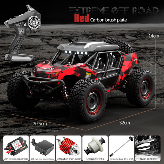 JJRC Remote 2.4G control high-speed car Pull off-road vehicles with LED highlight headlight Carbon brush magneto Strong power output