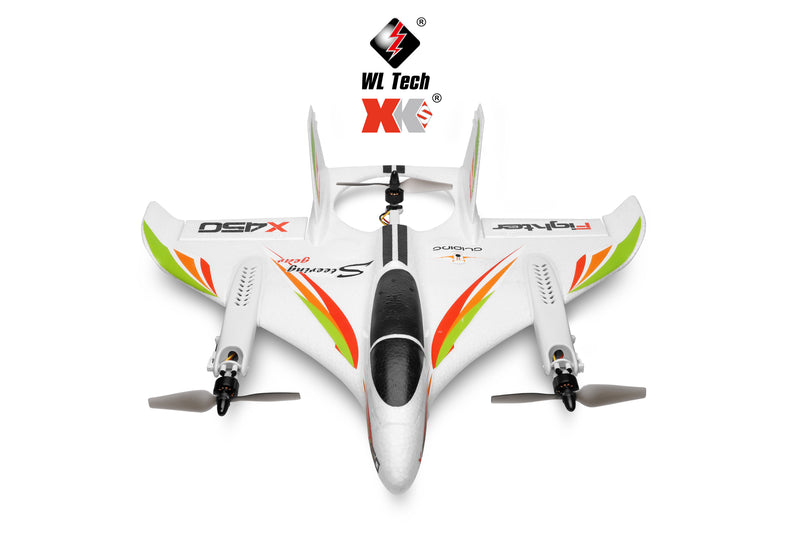 Load image into Gallery viewer, XK X450 VTOL RC Airplane, 2.4G 6CH Remote Control Aircraft,Multirotor flight with 3D/6G Mode, Brushless Motor Vertical Take-Off and Landing Stunt RC Airplane