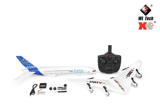WLtoys XK A120 A380 RC Airplane Aircar Model Plane 3CH 2.4G Remote Control Airplane, EPP Fixed-Wing RC Aircraft RTF Toy for Kids and Adults