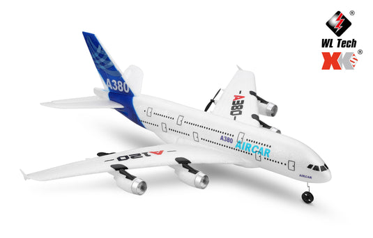 WLtoys XK A120 A380 RC Airplane Aircar Model Plane 3CH 2.4G Remote Control Airplane, EPP Fixed-Wing RC Aircraft RTF Toy for Kids and Adults