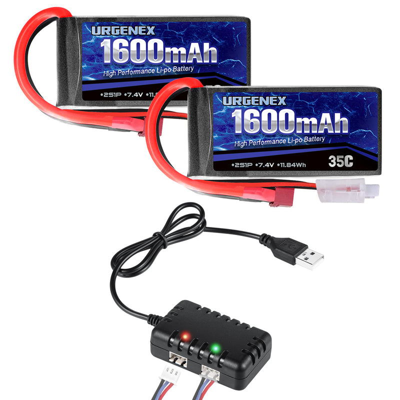 Load image into Gallery viewer, WLtoys RC Battery- 7.4V 1600mAh with Deans T Plug 35C