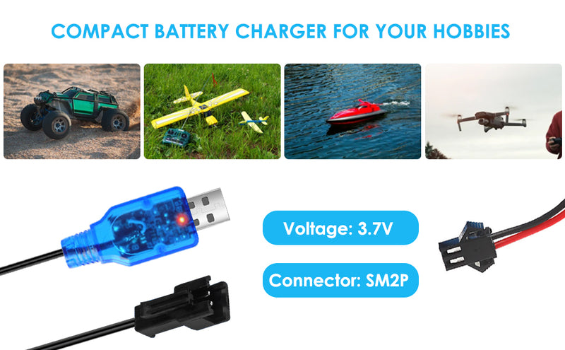 Load image into Gallery viewer, SM2P 3.7V Charger Cable 1S USB Battery Charger with SM-2P Connector