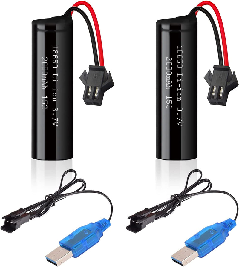 Load image into Gallery viewer, 3.7 V 2000 mAh Li-ion Battery for DEERC DE45 DE42 Remote Control Cars with SM-2P Plug
