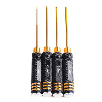 4PCS Black Gold Titanium Hex Driver Set 1.5/2.0/2.5/3.0MM for Traxxas RC Car Truck FPV Helicopter