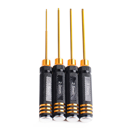4PCS Black Gold Titanium Hex Driver Set 1.5/2.0/2.5/3.0MM for Traxxas RC Car Truck FPV Helicopter