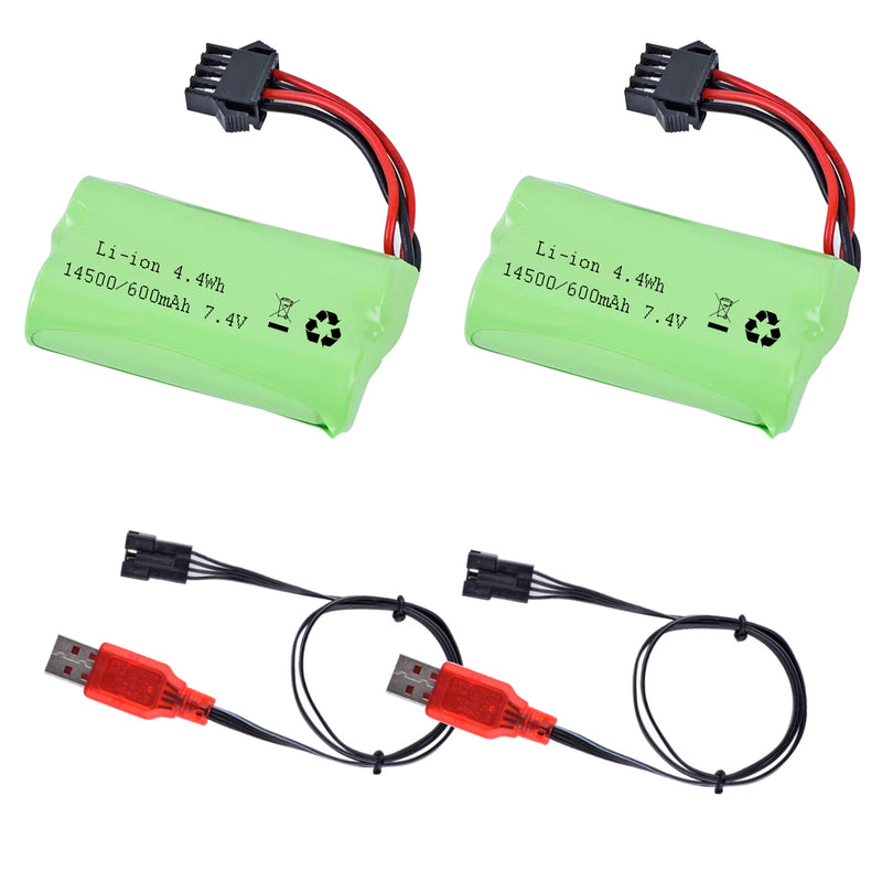 Load image into Gallery viewer, Gel Blaster Battery 7.4V 600mAh Li-ion Battery with SM-4P Connecor
