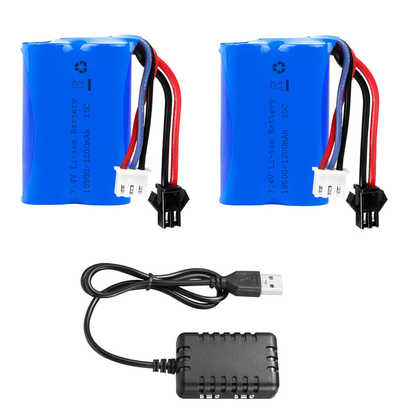 Load image into Gallery viewer, TKKJ Skytech H101 RC Boats Battery 7.4V 1200mAh Li-ion Battery SM2P Plug
