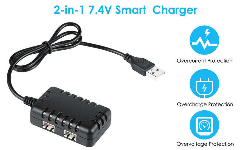 Load image into Gallery viewer, 2S 1 to 2 7.4V 1A Battery Charger XH-3P Connector Compatible with 7.4V RC Battery
