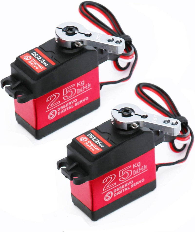 Load image into Gallery viewer, 25KG High Torque RC Servo Waterproof servo Compatible with 1/6,1/8, 1/10, 1/12 RC Car, Full Metal Gear Steering Servo with 25T Servo Horn(270°)