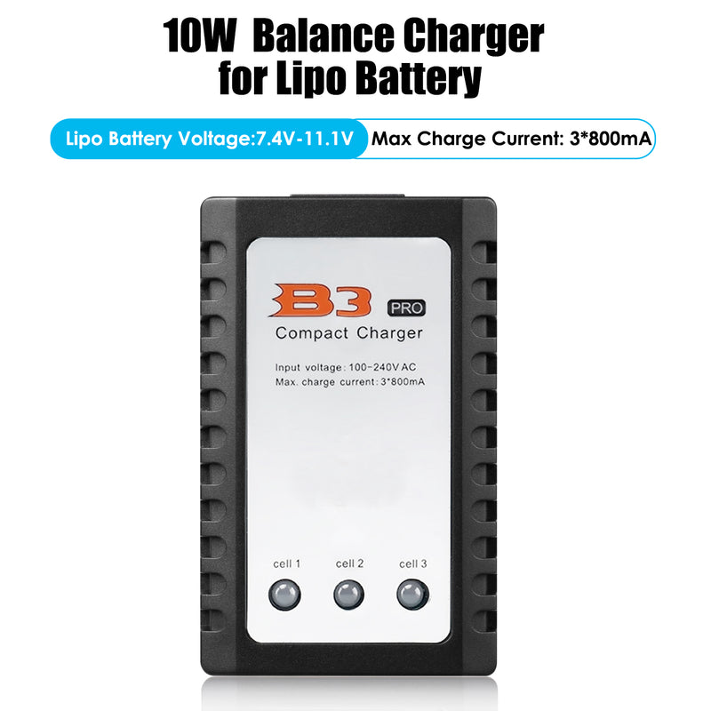 Load image into Gallery viewer, B3 Lipo Charger 10W 800mAh Balance Charger for 2S-3S Lithium Batteries 7.4V-11.1V Lithium Battery Balance Charger B3 Pro
