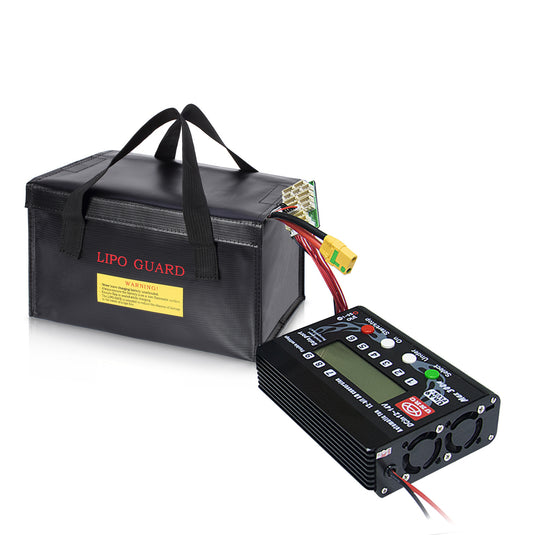 10.24x5.12x5.9in Lipo Safe Bag Fireproof Explosionproof Large Capacity Lipo Battery Storage Guard Safe Pouch for Charge & Storage 260x130x150mm