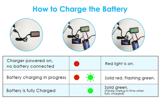 2S 1 to 2 7.4V 1A Battery Charger XH-3P Connector Compatible with 7.4V RC Battery