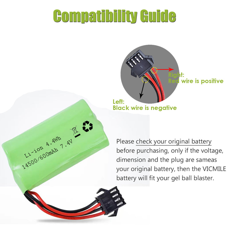 Load image into Gallery viewer, Gel Blaster Battery 7.4V 600mAh Li-ion Battery with SM-4P Connecor