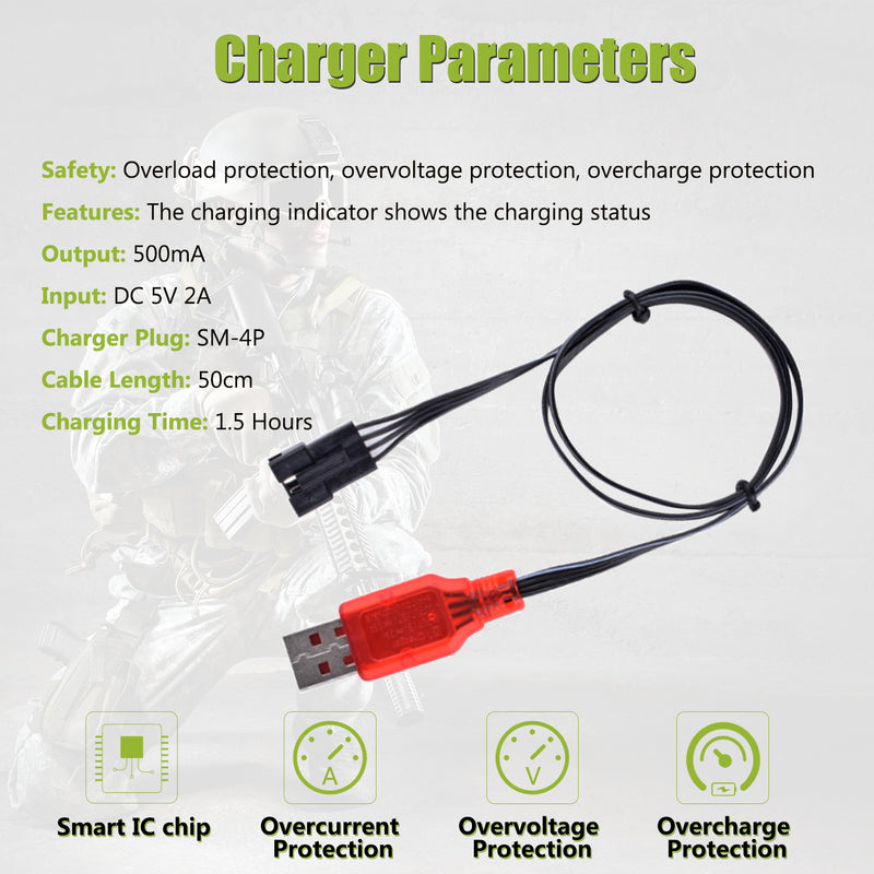 Load image into Gallery viewer, Gel Blaster Battery 7.4V 600mAh Li-ion Battery with SM-4P Connecor