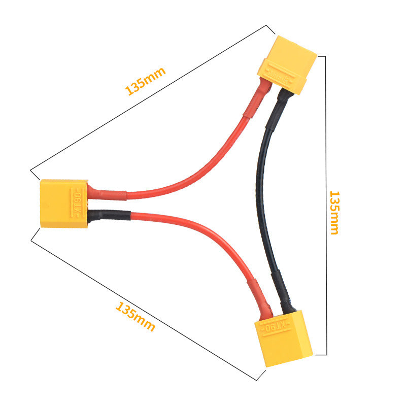 Load image into Gallery viewer, XT90 1 Female to 2 Males Adapter Lead with Silicone Cable for RC Battery Helicopter Quadcopter