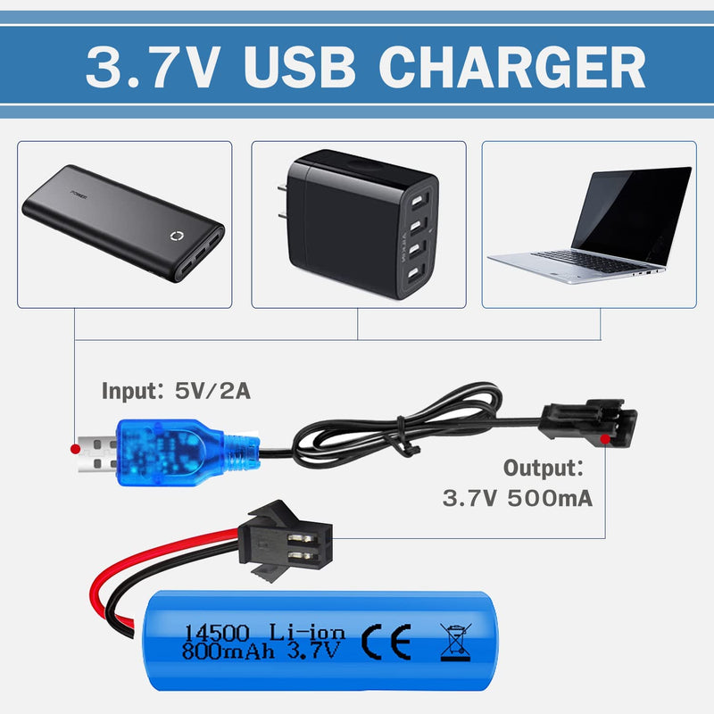 Load image into Gallery viewer, 3.7V 800mAh Li-ion Battery with SM-2P Plug Compatible with E35 DE38 DE40 DE50 DE55 TB202 TM141 Toy Cars
