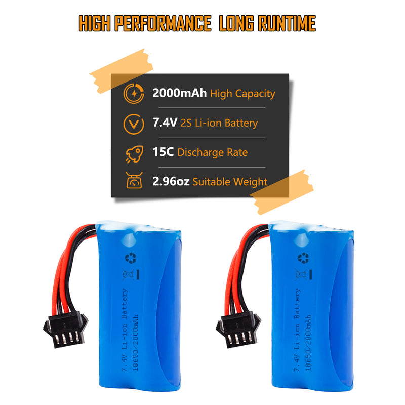Load image into Gallery viewer, URGENEX 2000mAh 7.4V Electric Water Gun Battery 2S 15C Li-ion Battery with SM-4P Plug