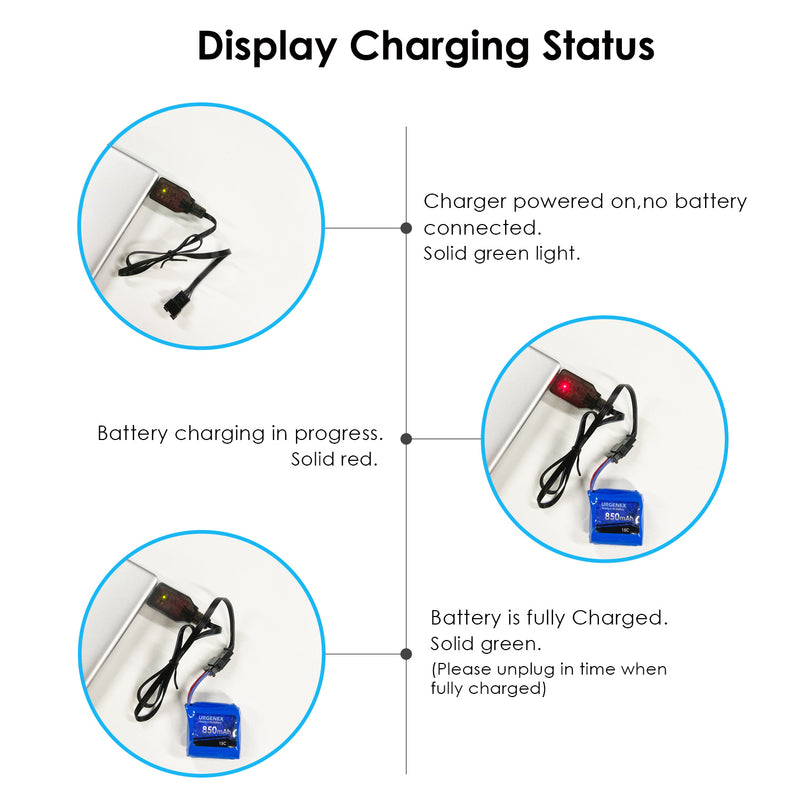 Load image into Gallery viewer, UDI001 UDI008 RC Battery with Charger - Lipo Battery 850mAh 7.4V(2 x 3.7V) RC Boat Battery with SM-4P Plug