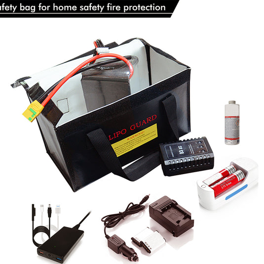 10.24x5.12x5.9in Lipo Safe Bag Fireproof Explosionproof Large Capacity Lipo Battery Storage Guard Safe Pouch for Charge & Storage 260x130x150mm