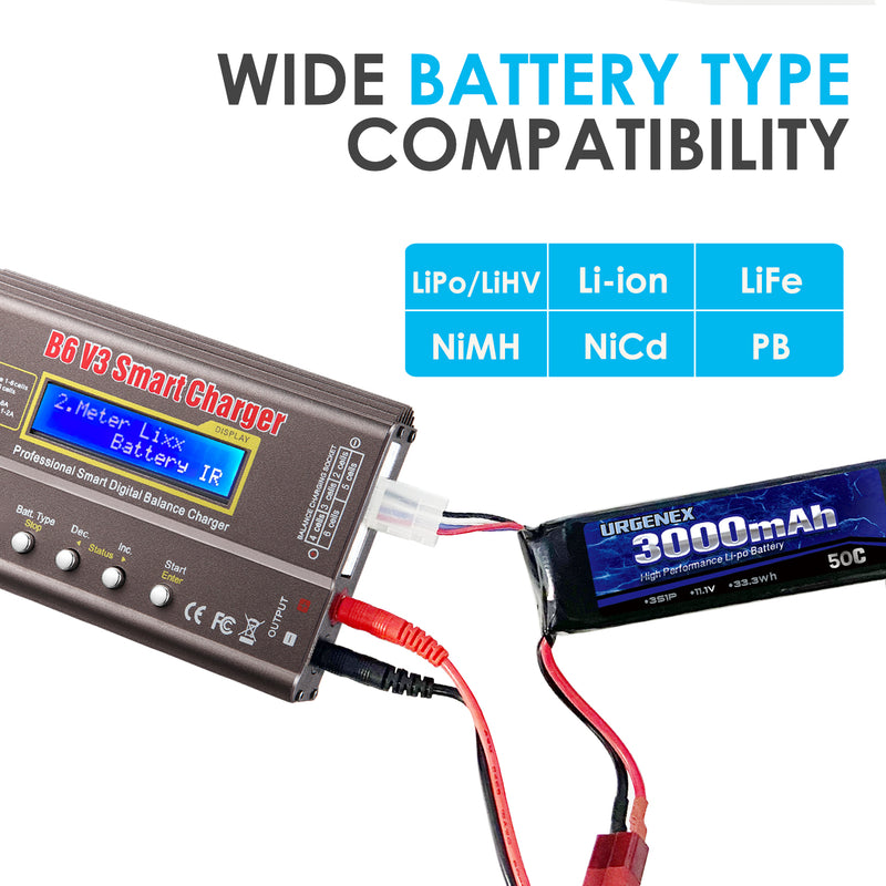Load image into Gallery viewer, B6 V3 Balance Charger 80W 6A RC Battery Charger for LiPo/Li-ion/LiHv/Life Battery (1-6S) NiMH/NiCd (1-15S)/Pb Batteries Professional RC Hobby Batteries Balance Charger Discharger with AC Power Adapter