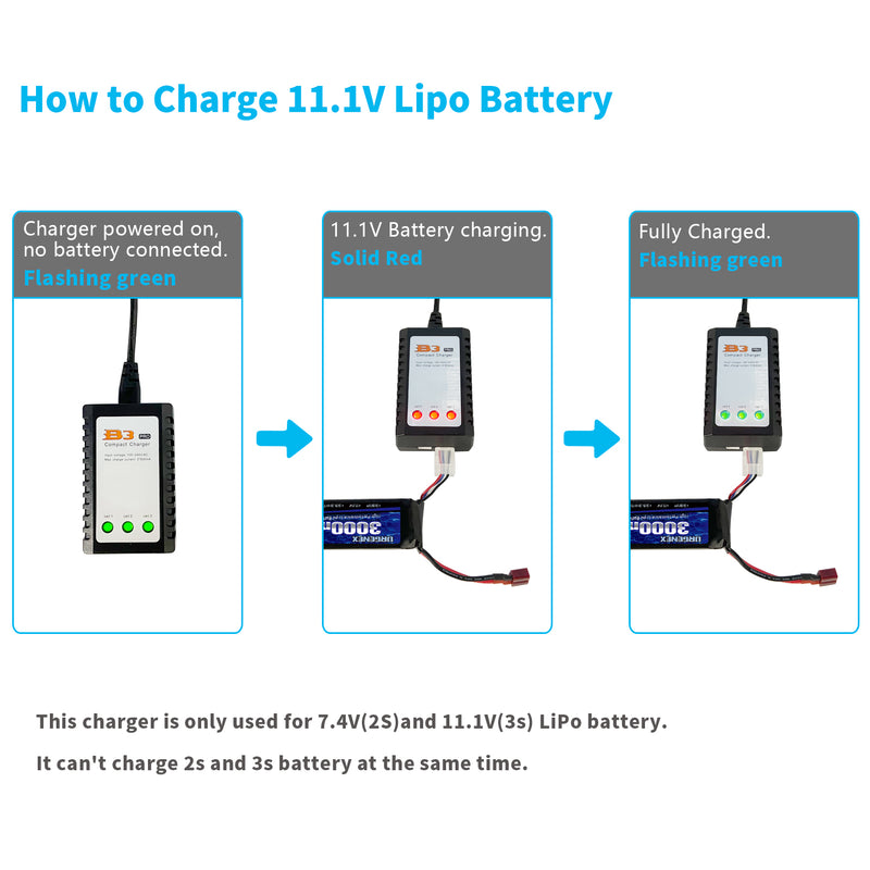 Load image into Gallery viewer, B3 Lipo Charger 10W 800mAh Balance Charger for 2S-3S Lithium Batteries 7.4V-11.1V Lithium Battery Balance Charger B3 Pro