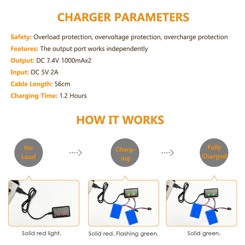 Load image into Gallery viewer, TKKJ Skytech H101 RC Boats Battery 7.4V 1200mAh Li-ion Battery SM2P Plug