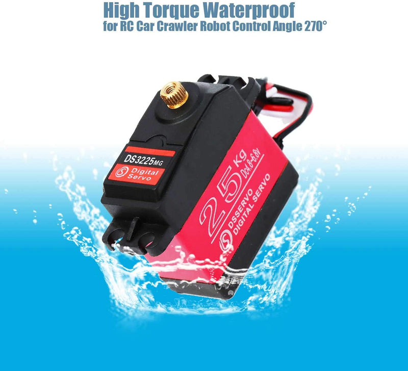 Load image into Gallery viewer, 25KG High Torque RC Servo Waterproof servo Compatible with 1/6,1/8, 1/10, 1/12 RC Car, Full Metal Gear Steering Servo with 25T Servo Horn(270°)