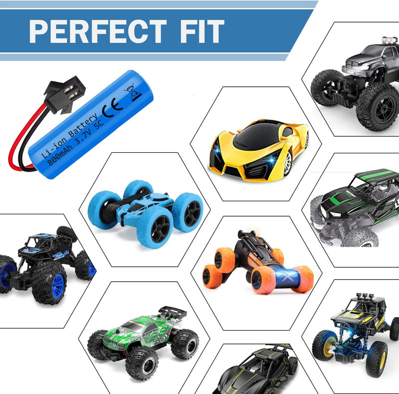 Load image into Gallery viewer, 3.7V 800mAh Li-ion Battery with SM-2P Plug Compatible with E35 DE38 DE40 DE50 DE55 TB202 TM141 Toy Cars