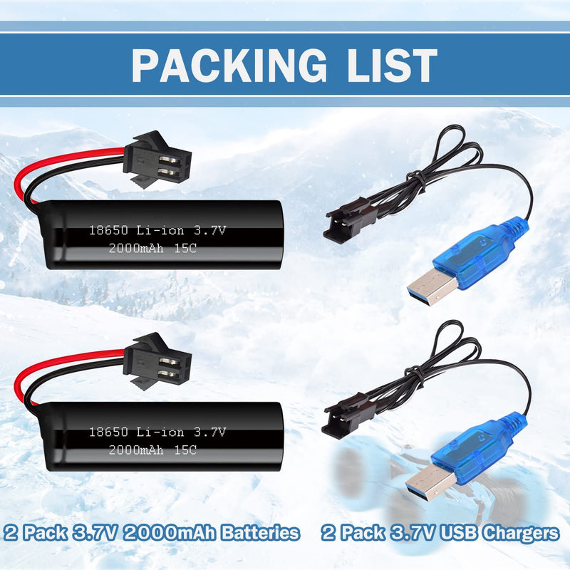 Load image into Gallery viewer, 3.7 V 2000 mAh Li-ion Battery for DEERC DE45 DE42 Remote Control Cars with SM-2P Plug