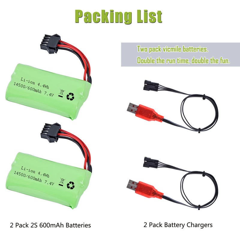 Load image into Gallery viewer, Gel Blaster Battery 7.4V 600mAh Li-ion Battery with SM-4P Connecor