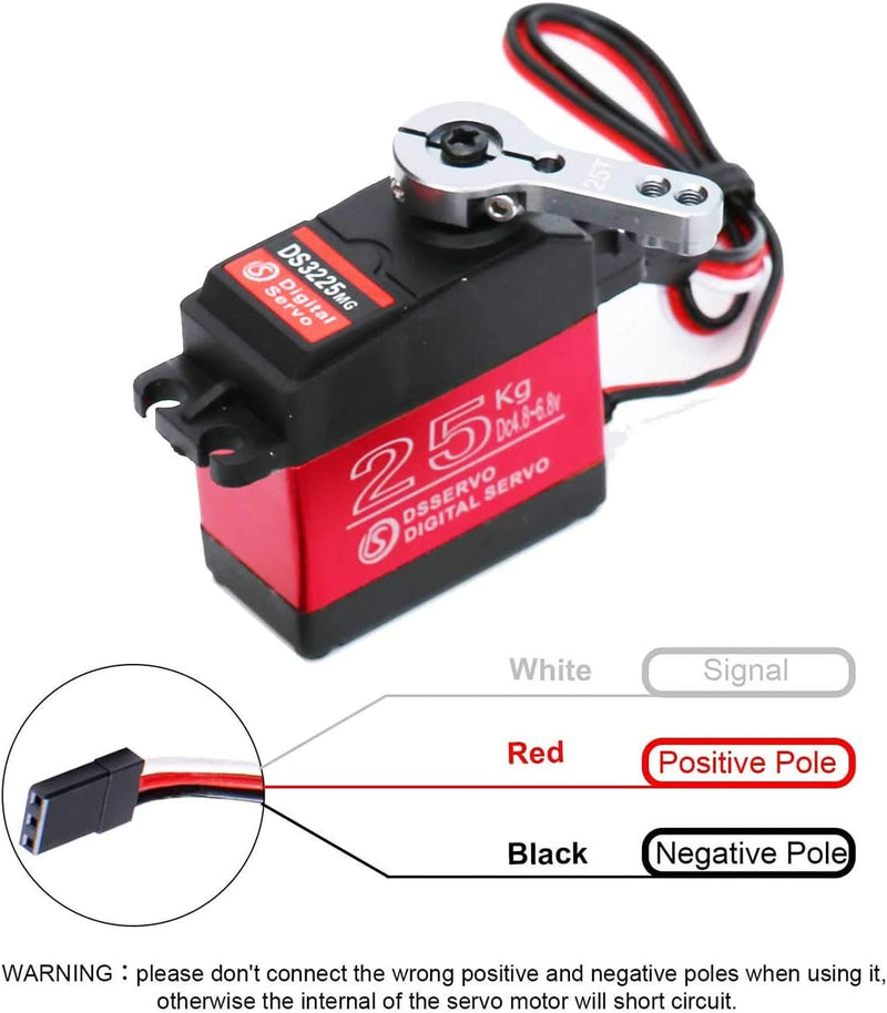 Load image into Gallery viewer, 25KG High Torque RC Servo Waterproof servo Compatible with 1/6,1/8, 1/10, 1/12 RC Car, Full Metal Gear Steering Servo with 25T Servo Horn(270°)