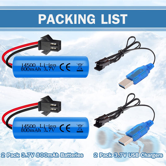 3.7V 800mAh Li-ion Battery with SM-2P Plug Compatible with E35 DE38 DE40 DE50 DE55 TB202 TM141 Toy Cars
