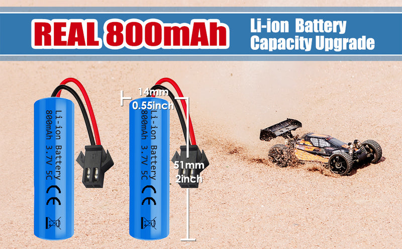Load image into Gallery viewer, 3.7V 800mAh Li-ion Battery with SM-2P Plug Compatible with E35 DE38 DE40 DE50 DE55 TB202 TM141 Toy Cars